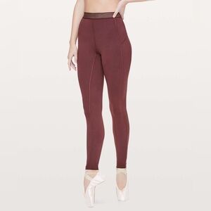 Lululemon Principal Dancer Golden Lining Tight *28" in Midnight Maroon